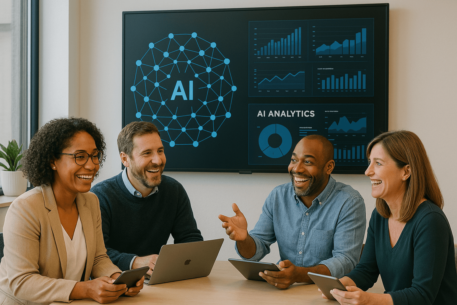 Teilnehmer diskutieren KI-Implementierungsstrategien in einer interaktiven Gruppensitzung