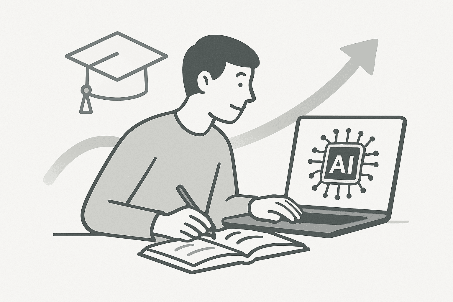 Visualisierung der KI-Mission: Menschen und Technologie arbeiten Hand in Hand
