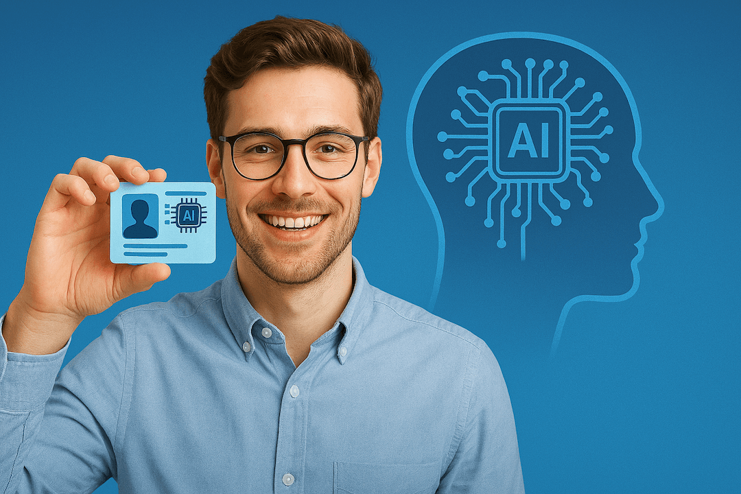 Eine Person, die mit KI-Technologien arbeitet und moderne Geschäftsprozesse optimiert